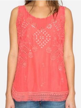 Johnny Was Vice Tank top in Coral Pink M